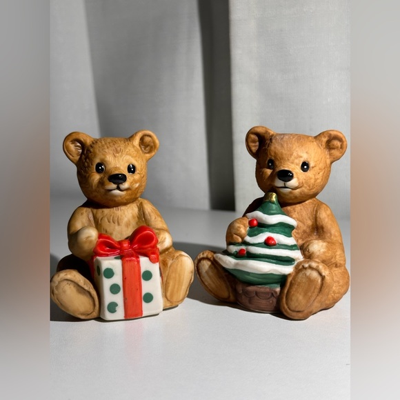 Vintage Homeco Christmas Teddy Bears Set of 2 - Picture 2 of 10
